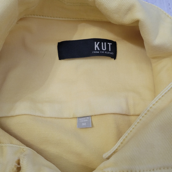KUT From the Kloth Kara Denim Jacket Sunny Yellow Medium EUC - Picture 4 of 8